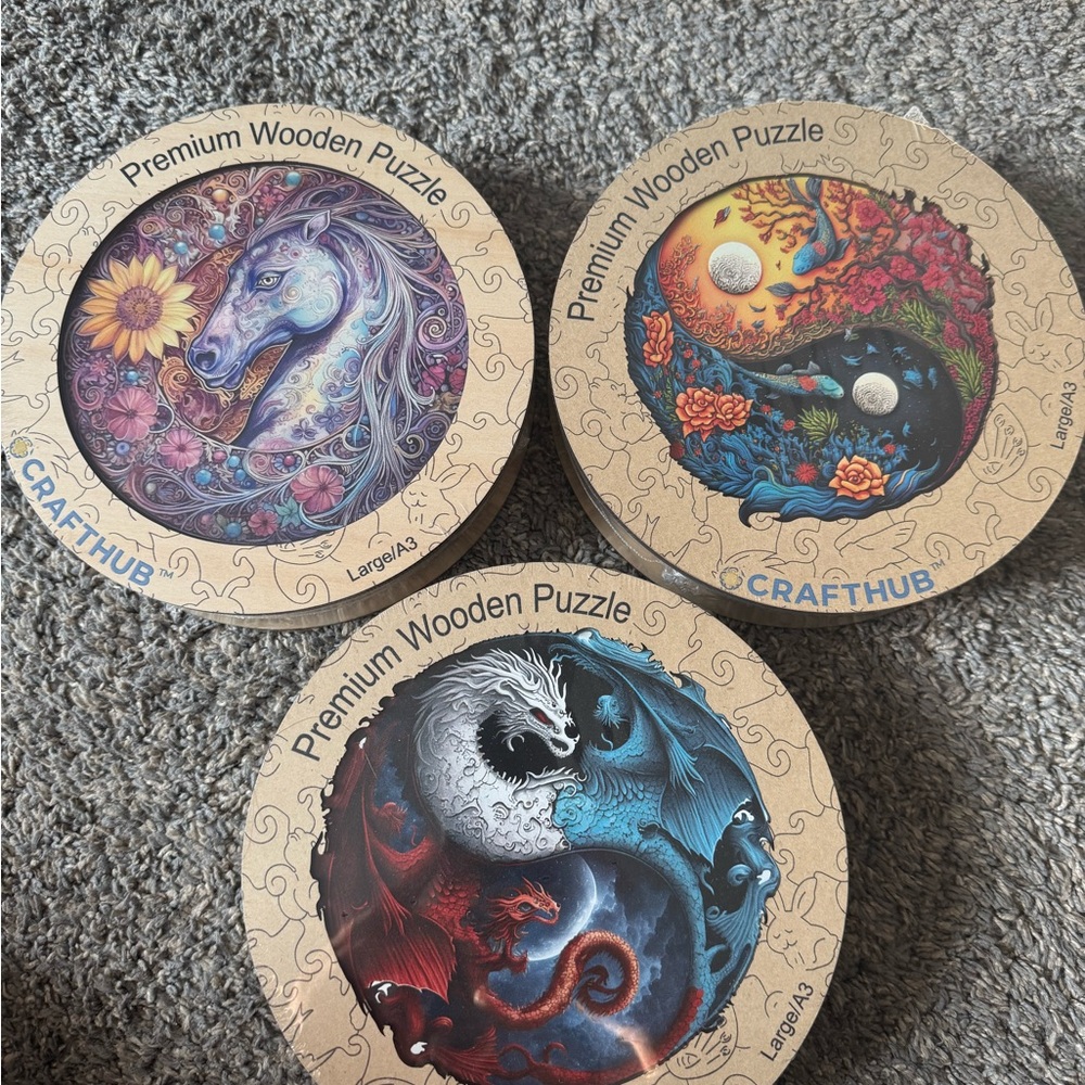 Premium Wooden Puzzle Set - Multicolor